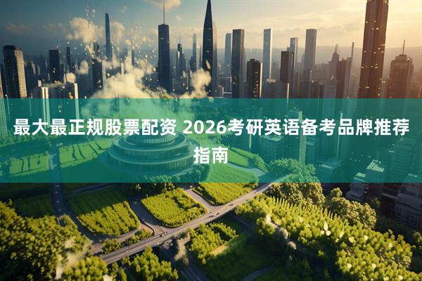 最大最正规股票配资 2026考研英语备考品牌推荐指南